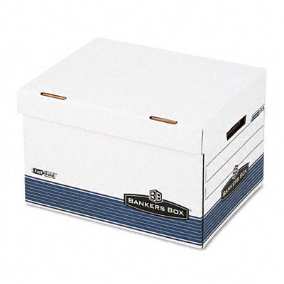 0005502 Fastfold Flip Top File Storage Box- Letter/legal- White/blue- 12/ctn