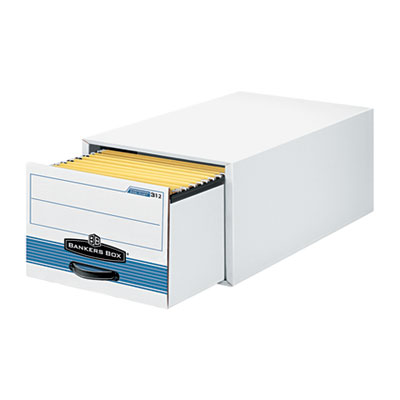 00312 Stor/drawer Steel Plus Storage Box- Legal- White/blue- 6/carton