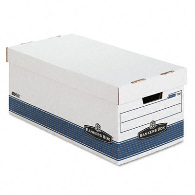 0070104 Stor/file Storage Box- Letter- Locking Lid- White/blue- 4/carton