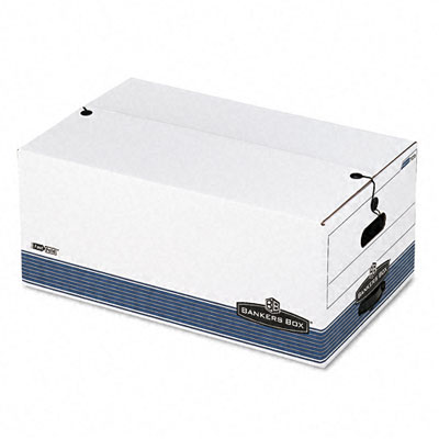 0070503 Stor/file Storage Box- Legal- String And Button- White/blue- 4/carton