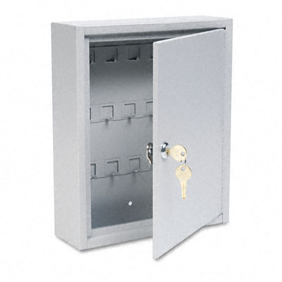 128-32 Key Cabinet- 28-key- Steel- Platinum- 10&quot; X 3&quot; X 12&quot;