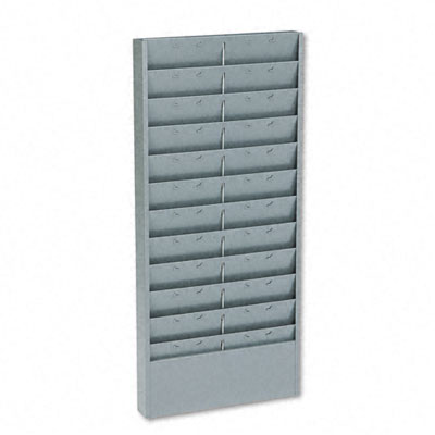 801-1 Adjustable 11- Or 22-pocket Time Card Rack- Textured Steel- Gray