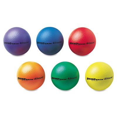 Rs7set Rhino Skin Ball Sets- 7&quot;- Blue- Green-orange- Purple- Red-yellow- 6/set