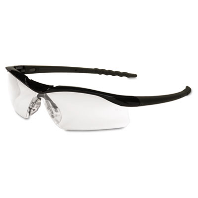 Dl110 Dallas Wraparound Safety Glasses- Black Frame- Clear Lens