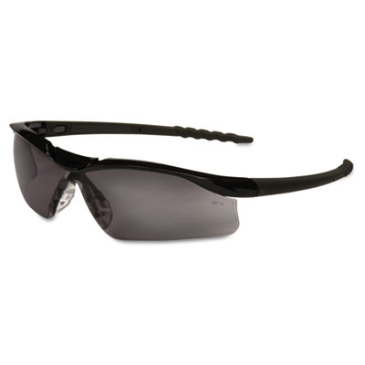 Dl112 Dallas Wraparound Safety Glasses- Black Frame- Gray Lens