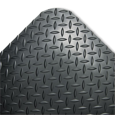 Cd0023db Industrial Deck Plate Antifatigue Mat- Vinyl- 24 X 36- Black