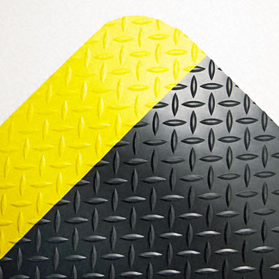 Cd0035yb Industrial Deck Plate Antifatigue Mat- Vinyl- 36 X 60- Black/yellow Border