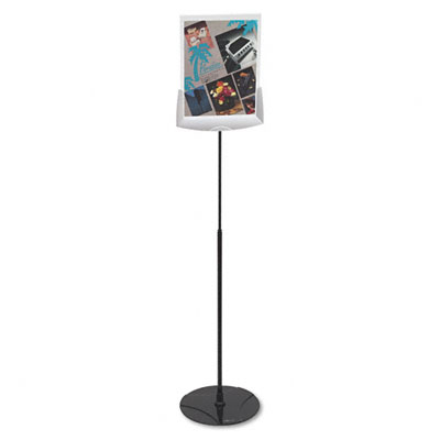 Durable 558957 Sherpa Infobase Sign Stand- Acrylic/metal- 40&quot;-60&quot; High- Gray