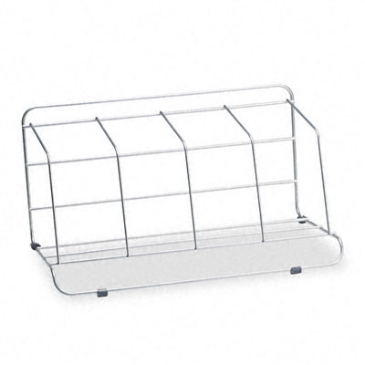 Fellowes 10402 4 Section Wire Catalog Rack- Metal- 16 1/2 X 10 X 8- Silver