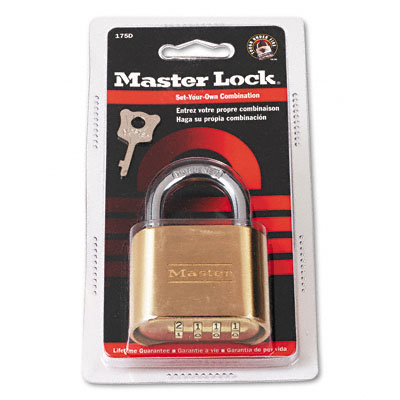 175D Resettable Combination Padlock- 2" wide- Brass