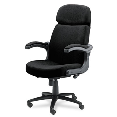 6446ag2113 Big & Tall Executive Chair With Upholstered Arms- Black Fabric