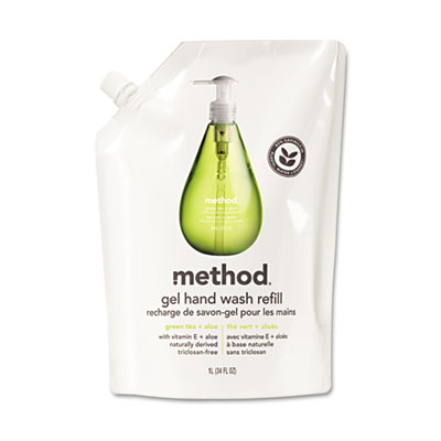 00651 Refill For Gel Handwash- 34 Oz. Plastic Pouch- Green Tea & Aloe