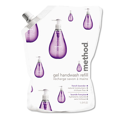 00654 Gel Hand Wash Refill- 34 Oz.- Natural Lavender Scent- Plastic Pouch- Pack Of 6