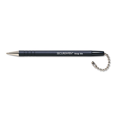 28704 Secure-a-pen Replacement Ballpoint Counter Pen- Black Ink- Medium