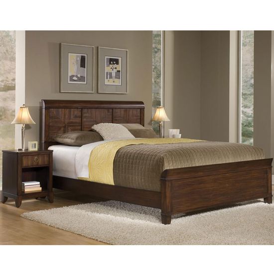 Home Styles 55405018 Mahogany Paris Queen Bed Nightstand and Chest