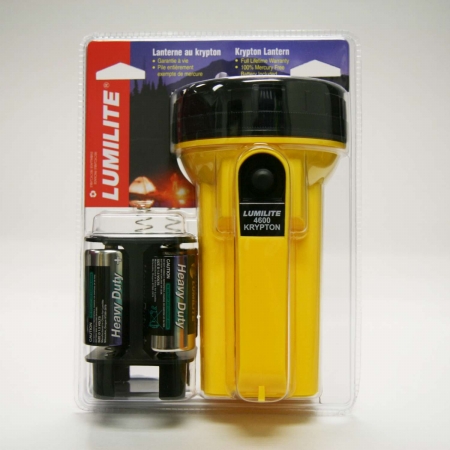 Lumilite 4650 Industrial 6volt 4D Krypton Lantern With D Cell Adaptor Quarter Mile Beam Battery Included Pack of 3