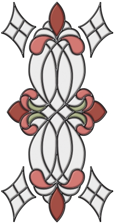 93807 Vineyard Rose - Stained Glass Applique