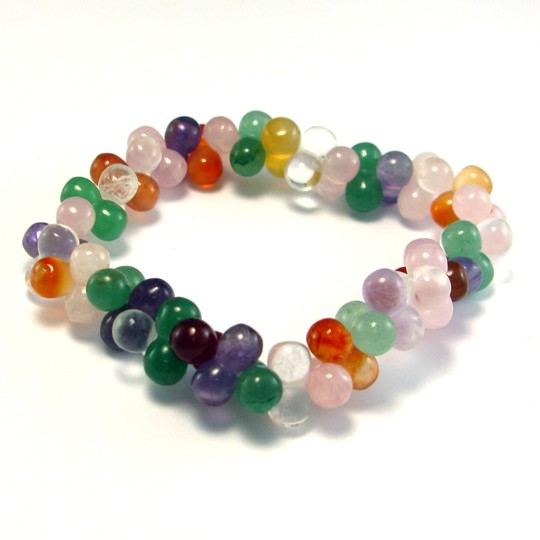 CET Domain 2C070007 Natural Crystal Agate Tiger Eye Bracelet