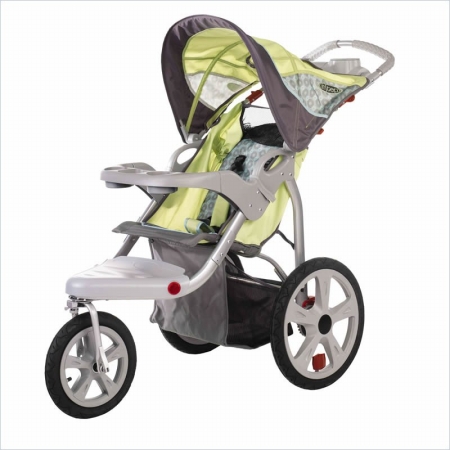 InSTEP 11-AR180 Safari Swivel Wheel Jogger Single Stroller - Green-Gray