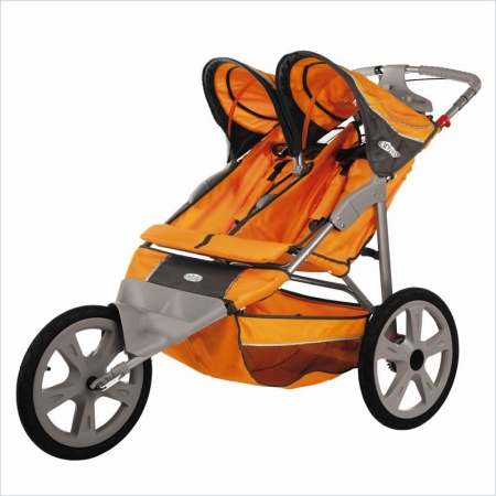 InSTEP 11-AR208 Flash Fixed Wheel Double Jogger-Stroller - Orange-Gray
