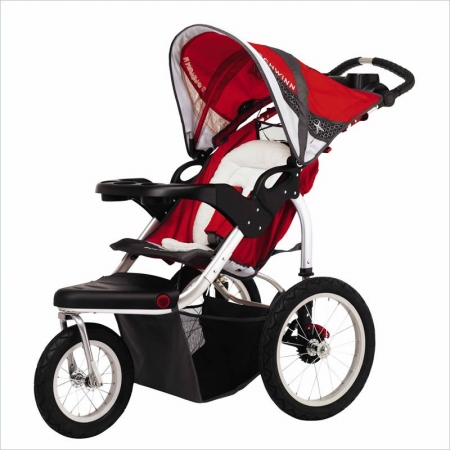Schwinn 13SC113 Turismo Swivel Wheel Single JoggerStroller RedGray