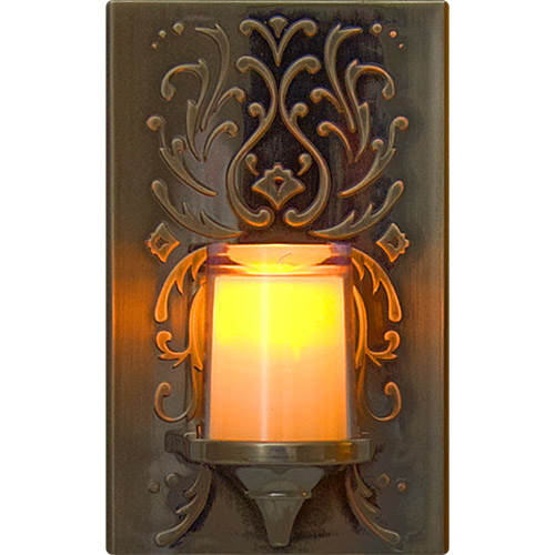 11258 Led Candle Night Light Auto On-off Faux Bronze