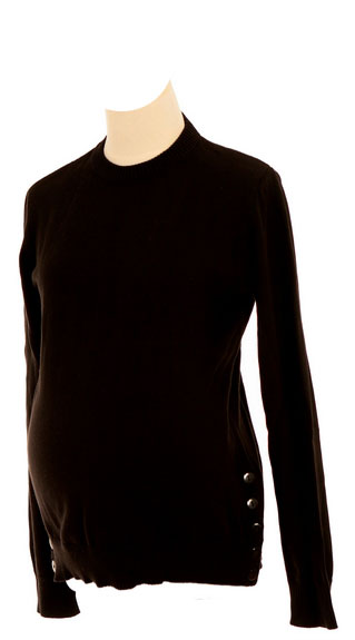 Lilo Maternity Side Button Sweater Black XXL