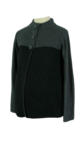 Lilo Maternity Two Tone Cardigan BlackCharcoal Gray M