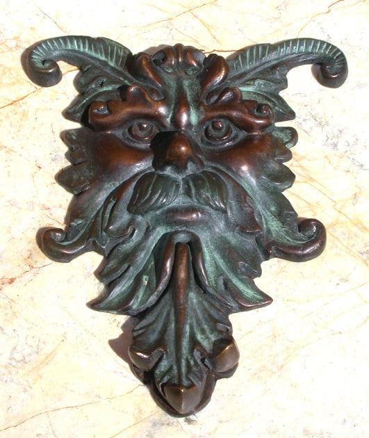 Zeus With Horns Door Knocker Bronze