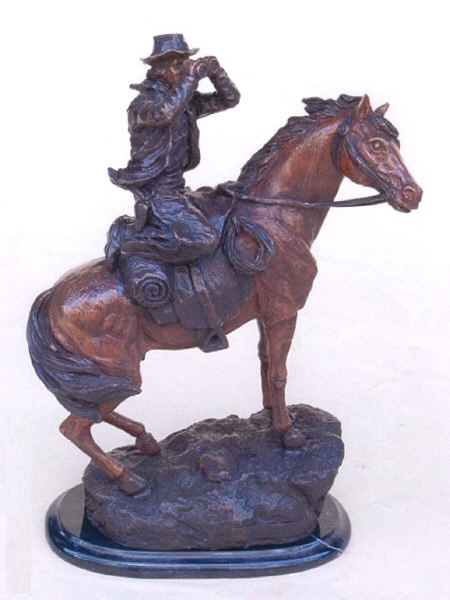 Metropolitan Galleries SRB47304 Cowboy with Horse Bronze