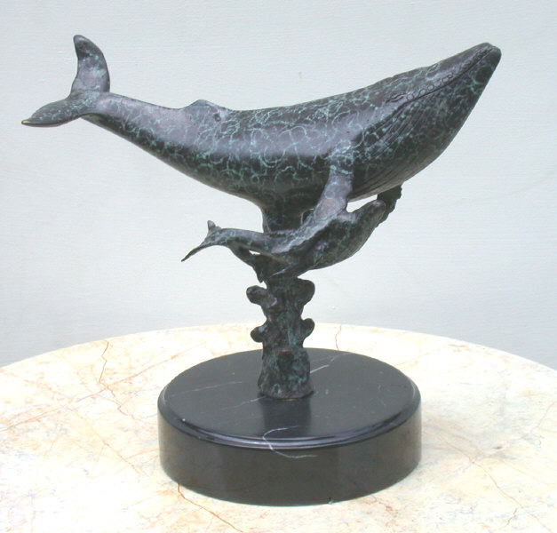 Metropolitan Galleries SRB60017 Whale and Baby Bronze
