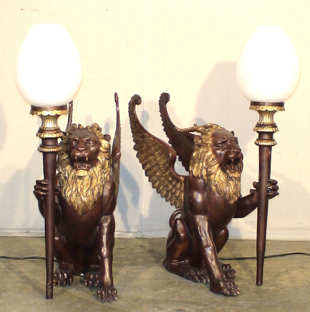 Winged Lion Lamp Bronze