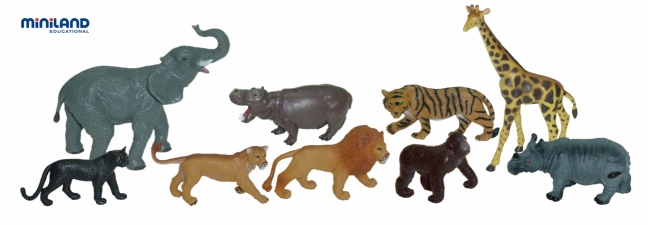 Miniland Educational 25119 Wild animals 9 figures Jar