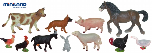 Miniland Educational 27420 Farm animals 11 figures Jar