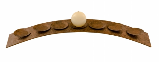 Space Enterprises R06 Handmade Wrought Iron Tabletop Candleholder with Aged Copper finish by Ambiente
