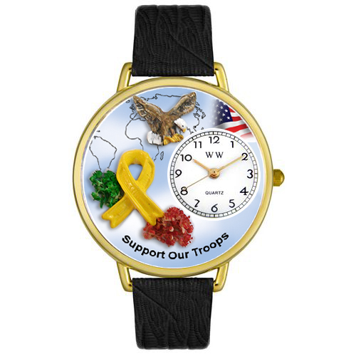 Whimsical Watches G1110005 Support Our Troops Watch in Gold Unisex