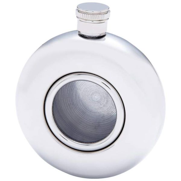 5oz Round Stainless Steel Flask Wscrew Cap