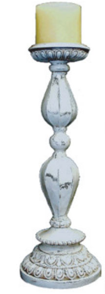 Hickory Manor House 34199 Oww Tall Rope Candlestick - Old World White