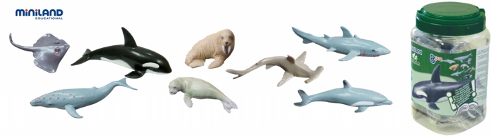 Miniland Educational 27460 Sea animals (8 figures) / Jar