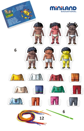 Miniland Educational 36033 World Kids Sewing Shapes