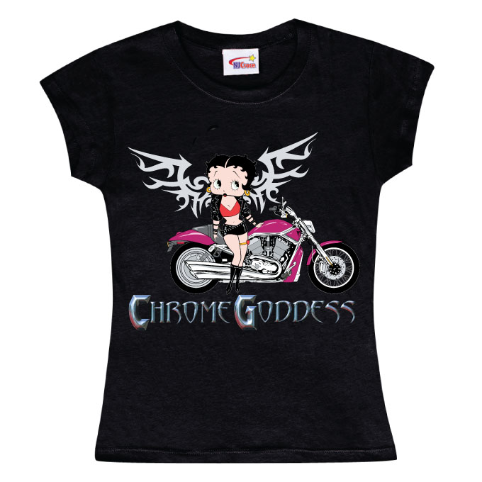 NJ Croce CH6155 Betty Chrome Goddess Womens Fitted TShirt  Small