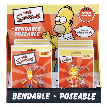 NJ Croce KRAST312 Simpsons 12pc. Bendable Keychain Assortment in Small CounterTop Display