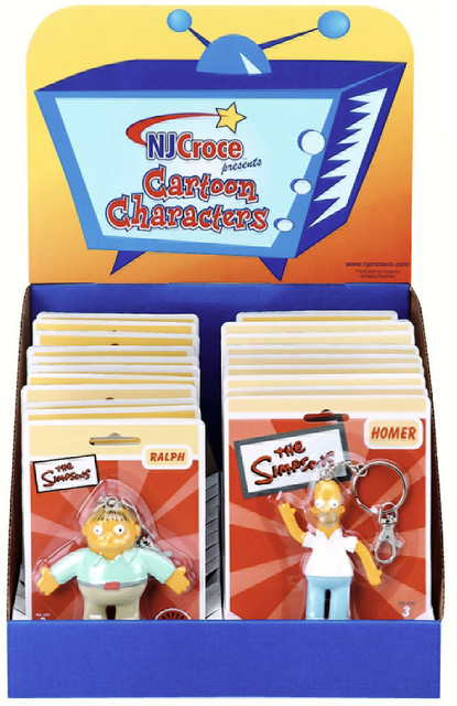 NJ Croce KRAST324 Simpsons 24pc. Bendable Keychain Assortment in CounterTop Display