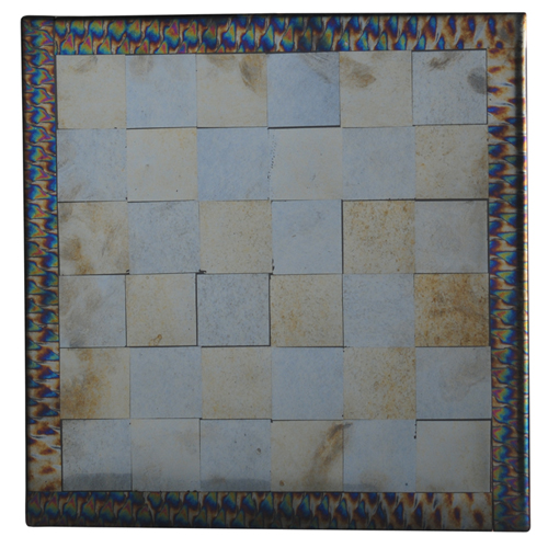 114832 14 In. Square Fused Glass Chess Board