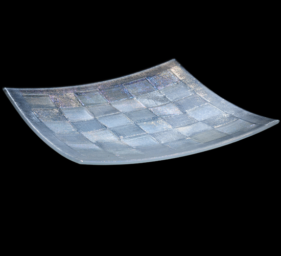 114434 14 In. Sq Fused Glass Plate
