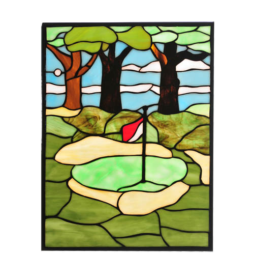 106969 10.5 In. W X 13.5 In. H Golf Stained Glass Window