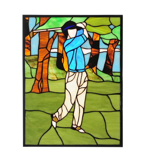 106967 10.5 In. W X 13.5 In. H Golf Stained Glass Window