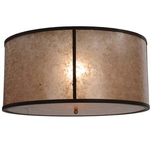 114148 26 In. W X 12 In. H Round Mica Pine Shade
