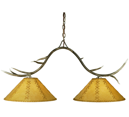 112677 2-light Branch - Faux Leather Island Light