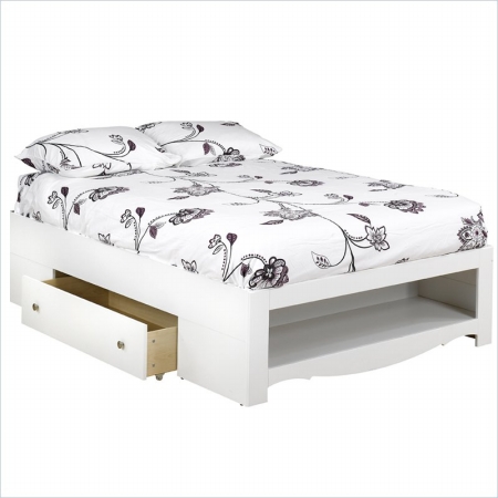 Nexera 313903 Dixie Twin Size Platform Storage Bed White